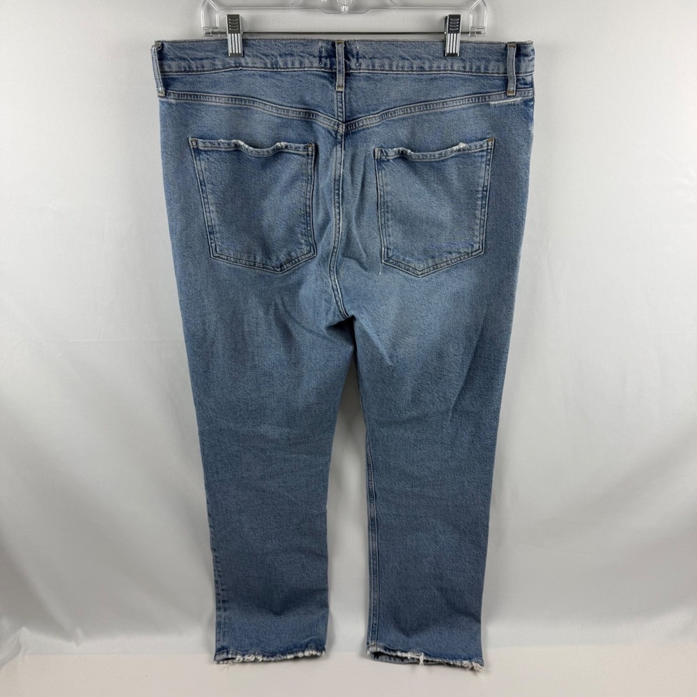Agolde Riley Long Womens Jeans Size 33 Light Wash High Rise Straight Leg Blue - Picture 8 of 12